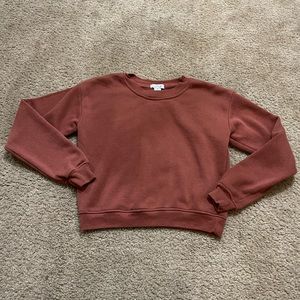 orange cropped crew neck